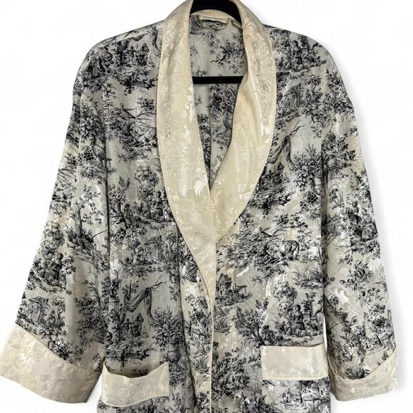 Vintage Victoria’s Secret Toile Satin Robe Gold Label‎ Size P / S Regency Glam - Picture 5 of 8